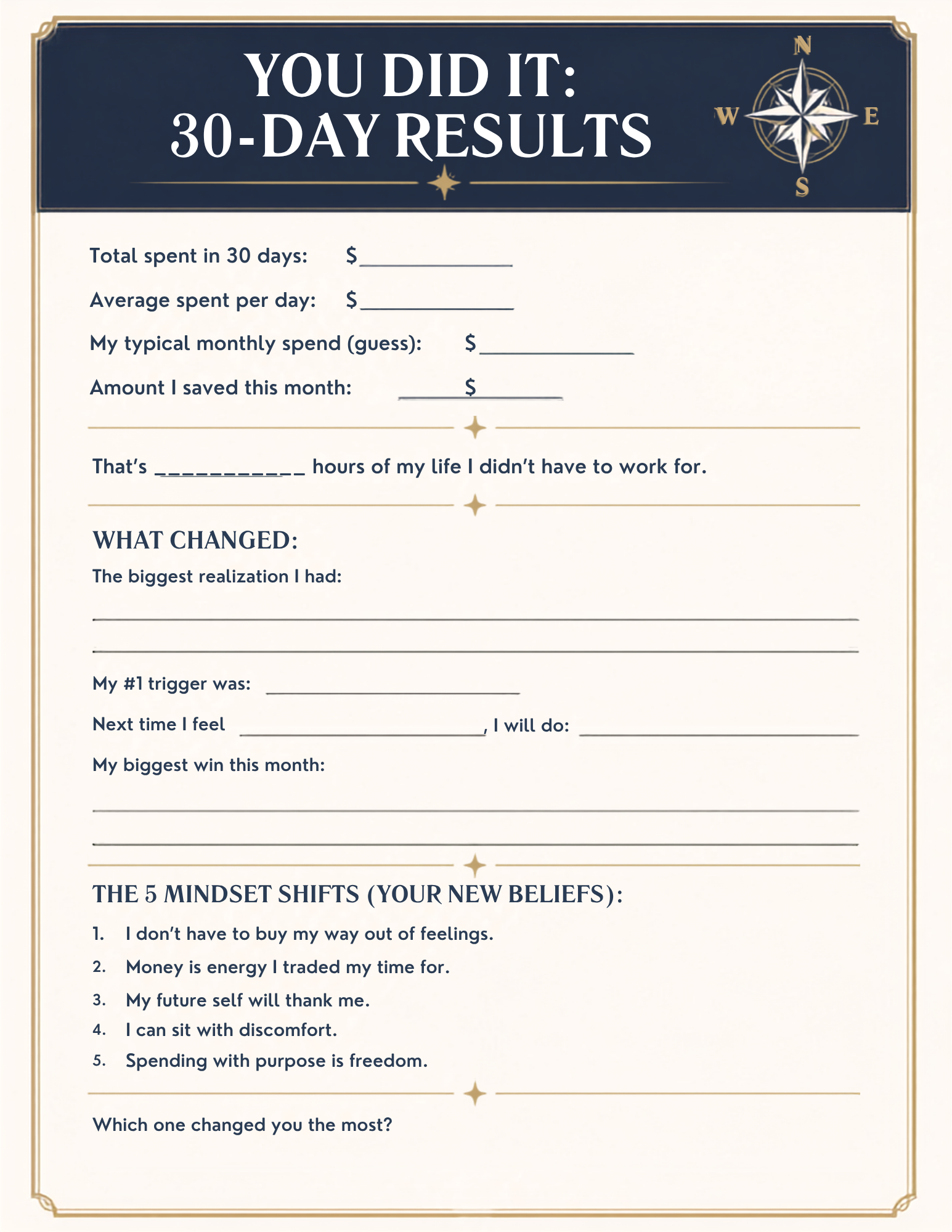 30-Day No-Spend Challenge Tracker
