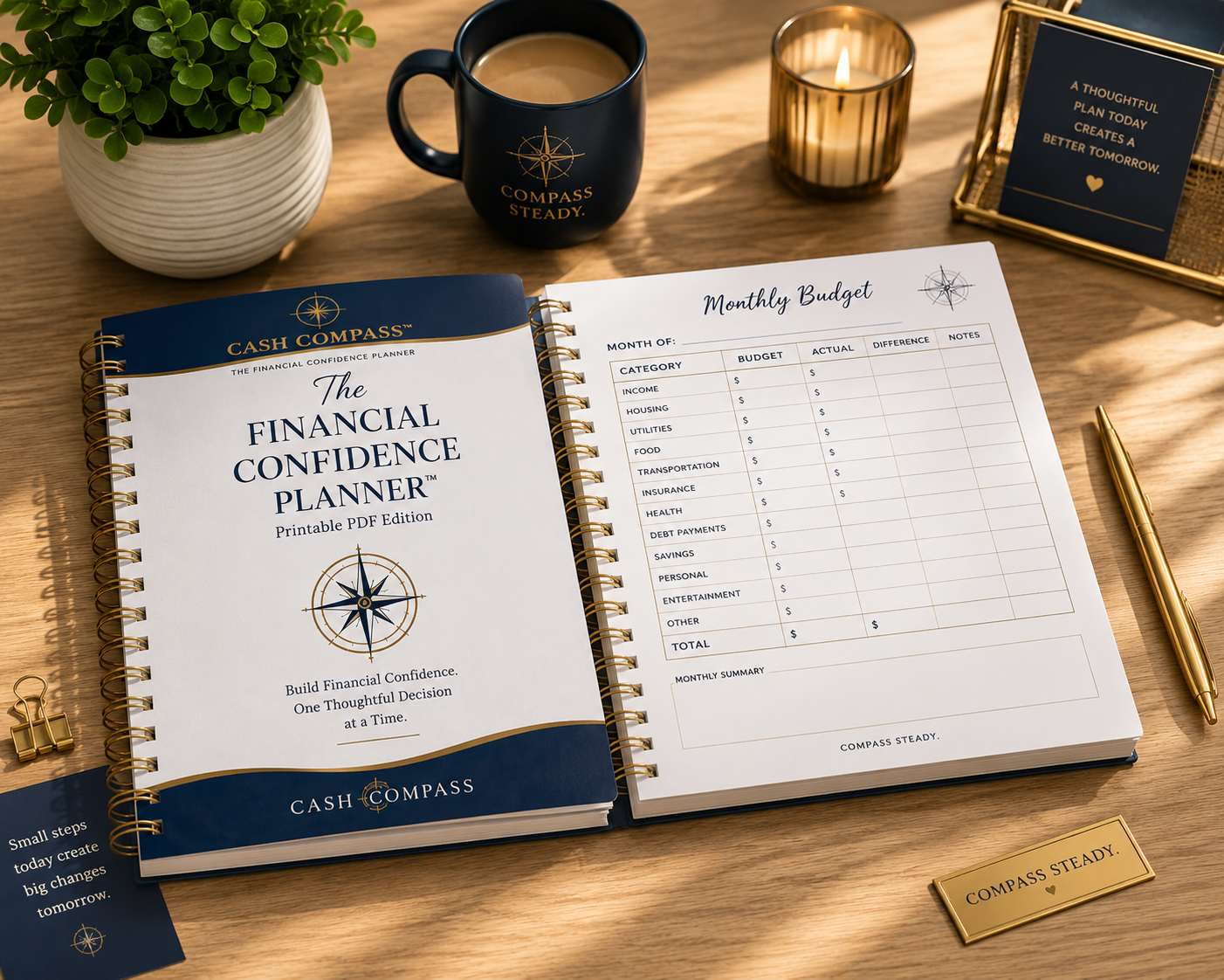 The Financial Confidence Planner™ by Cash Compass™ — Printable PDF Edition