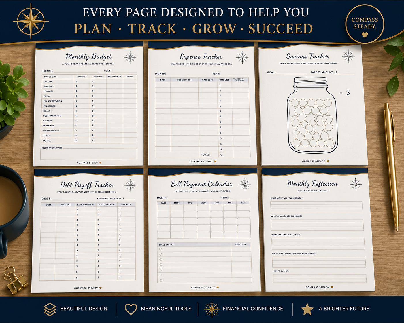The Financial Confidence Planner™ by Cash Compass™ — Printable PDF Edition